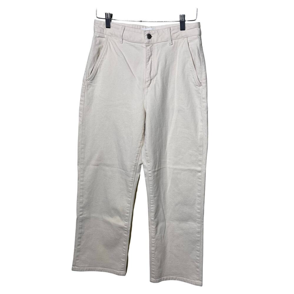 Hugo Boss women Jeans Off White Denim Modern Straight 1.1 Social High Rise 29